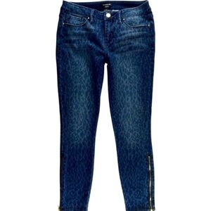 bebe Blue Leopard Print Jeans